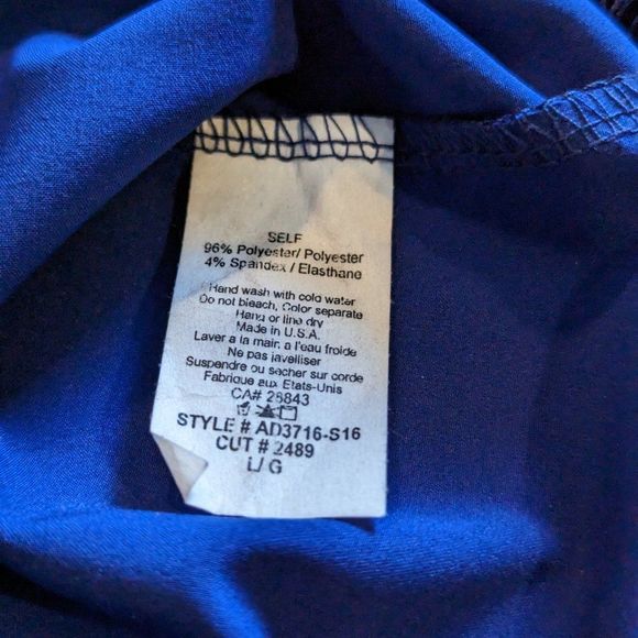 Skort Nautical Blue with lace shoulders and bottom Cross over Skort Size Large - Picture 10 of 10